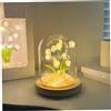 Obelunrp Lily of Valley Lamp, 14 cm/5,5 pollici Lily della valle Kit di materiale floreale con cupola di vetro, lampada da fiori a batteria set per decorazioni per la casa regalo di Valentino (fai -da -te
