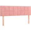 vidaXL Testiera Rosa 144x5x78/88 cm in Velluto