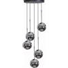 Luzarana Nova Lampadario a Sospensione per Tavolo da Pranzo e Soggiorno, Lampada a Sfera in Vetro con Attacco E27, Cromo (1 luce) - Design Moderno e Stile Elegante! (Cromo 5)