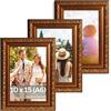 Victor cornice portafoto "Chagall" marrone oro 10x15 cm set da 3 - stile barocco vintage - vetro vero - adatta per certificati - decorazione per la casa