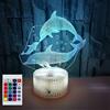 SUPERHONGJIHAO Luce notturna per bambini 3D delfino lampada a LED con telecomando 16 colori che cambiano colore regalo di compleanno per bambini