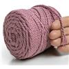 MeriWoolArt® Corda Macramè Naturale, 75M Macramè Corda 4mm, Corda in Cotone Morbido per Macramè Acchiappasogni, Arazzo da parete Macrame, Decorazione Macramè Fai da Te, Spago per Decorazioni