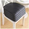 Generic Cuscino in Ecopelle per Sedia per Cucina Sala da Pranzo 1/2/ 4 Confezioni Cuscino per Sedia Cuscino Antiscivolo Cuscino per Sedile a Ferro di Cavallo 40 * 43 cm,Nero,4pcs
