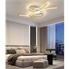TUJJTU Moderne plafoniere a LED,lampada da soffitto dimmerabile per camera da letto nera da 3000-6000k,lampadario dorato per camera da letto con telecomando,plafoniere per sale da pranzo,cucine (Oro, 80cm)