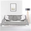 BANZAII TEXTILE INNOVATOR ONLINE Banzaii telo mare maxi antisabbia, copriletto, copridivano, copritutto in cotone 210x230 cm Fiori Grigio