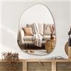 PERFNIQUE Specchio da Parete Irregolare Specchio Asimmetrico, 81cm x 61cm Specchi Dorati per Bagno Camera da Letto Soggiorno Ingresso, Decorazione Moderna da Parete Decorativa (Dorato, 81cm x 61cm)