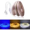 HEGEHE Striscia LED 220V [2M, bianco 6000-6500K] con spina On/Off, SMD3014, striscia LED flessibile impermeabile IP67, illuminazione corridoio cucina camera da letto