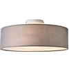 lux.pro Lampada da Soffitto con Paralume Cilindrico Rivestito in Tessuto Traslucido Plafoniera Rotonda AxØ 12x45 cm con 3 Fonti Luce per Soggiorno Sala Camera da Letto - Grigio
