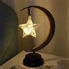 Ulalaza Lampada a LED in filo di rame Ornamenti in ferro battuto Luce notturna Camera da letto creativa Stile nordico Decorazione a vento retrò Vacanza senza batteria