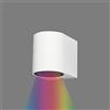 Partenopea® Applique lampada cubo da parete a muro gu10 max 10w led per interno esterno IP65 moderno faretto monoemissione (Tondo Bianco, Luce RGB+BIANCA)