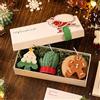 Syzplnwy Set di 3 candele profumate natalizie fatte a mano a forma di albero di Natale, guanto e omino di pan di zenzero, confezione regalo per decorazioni natalizie per la casa