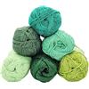 Generico Kit granny square filato per uncinetto, kit mattonelle verde 300gr