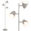COSTWAY Lampada da Terra Salotto Moderna con 3 Lampadine e Paralumi Regolabili, Interruttore Indipendente, Lampada a Stelo in Metallo con Base Stabile per Camera da Letto e Ufficio (Argento)