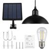 KIKYO Lampada a sospensione ad energia solare, lampada a sospensione con paralume in metallo a luce solare a led E27 Lampadina a sospensione per esterni Lampada da tetto per giardino Cortile