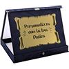 Woopers Targa Personalizzata con Astuccio in Velluto Blu o Rosso per Premio, Pensione, Laurea, Cresima, Matrimonio, Padrino o Madrina