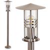 hofstein Lampada da esterno Forli, base moderna in acciaio inox spazzolato e vetro, lampada da sentiero 100 cm, lampada da giardino con attacco E27, illuminazione da giardino IP44, senza lampadina/e