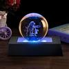 AYNEFY Display a LED Base per Cristalli Glass Art, Base per Display in a Luce Colorata Alimentato a Batteria/USB con 7 Metodi di Illuminazione per Collezioni di Bicchieri Figurine Gioielli