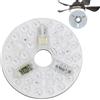 Genérico Ricambi Ventilatori a Soffitto, Sostituzione Luce LED Ventilatore da Soffitto 15W 3CCT Dimmerabile Kit di Modernizzazione con Funzione di Memoria Base in Alluminio Universale Compatibile