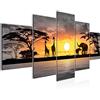 Runa Art Africa Tramonto Murali Tela Non Tessuta 5 Pezzi Panorama Rosa Grigio Camera Da Letto Corridoio 000253c