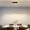 TAOEZXK Lampada a Sospensione a LED Dimmerabile Lampada da Tavolo da pranzo Moderna con Telecomando con Design ad arco Lampadario Regolabile in altezza per Sala da Pranzo Soggiorno Cucina (Nero, 120cm)