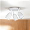 Licht-Erlebnisse Faretto da soffitto in plastica bianca cucina soggiorno Ø15 cm GU10 mobile flessibile 3 luci senza tempo faretto da soffitto corridoio PAYTON