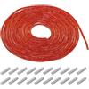 QUARKZMAN 4mm x 5m Nastro di Strass Catena con Strass Corda Cristallo Lacci Scarpe per Decorazione Fai Da Te Sneakers Maglioni Creazione di Gioielli Vestiti, Arancione con Aghi Connettori