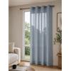 TEXTILE COLLECTION Tenda Canapone Roby Effetto Lino con Anelli - Media Coprenza 135×280 cm - 8 Colori Disponibili (Azzurro)
