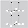 Moddeny 6 luci E27 Lampadario moderno Nord Europa Lampadario a sfera in vetro Industriale 51 pollici Lampada a sospensione a soffitto per soggiorno Sala da pranzo Decorazione artistica Ristorante