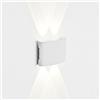 YASTA Applique da Parete Interno Bianca 12W Lampada LED FD-10 Luce Naturale Sopra e Sotto 4000K Moderna per Esterno Balcone Terrazza Patio Porticato Giardino 1200LM IP65