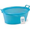 TOMAINO - Bacinella Bucato in Plastica Rigida Ovale- Contenitore Portabiancheria Multiuso per Casa, Lavaggio Panni e Cane - Catino per Bucato 33 lt Ø 60 cm