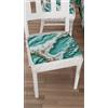 PETTI Artigiani Italiani - Cuscini Sedie Cucina Set da 6, Effetto Marmo Azzurro 40x40 cm, Coprisedie Quadrati con Elastico per Sala da Pranzo in Microfibra, 100% Made in italiani