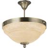 Eglo Lampada da Soffitto Marbella, 3 Luci, con Attacco E14. Stile Vintage, Rustico, in Metallo Brunito e Vetro Alabastro in Champagne