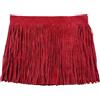 Anevous Nastro di Piume in Pelle, Nastro di Piume Tagliato, Frangiatura per Costumi, Abbigliamento per Sartoria, Fai da Te, Accessori per Decorazioni, Rosso B 100x15cm