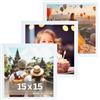 Victor cornice portafoto "Dali" bianca 15x15 cm set da 3 - legno moderno - vetro acrilico - design moderno - decorazione d'interni