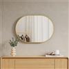 EMKE Specchio da Parete Ovale 50x70 cm - Specchio da Bagno con Cornice Dorata Elegante, Specchio Decorativo Orizzontale o Verticale per Tutti gli Spazi