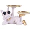 NUACOS Bulldog francese Scultura Bulldog in resina Statua di stoccaggio da scrivania Scultura di animali Decorazione da tavolo Multifunzione Ufficio Decorazioni per la casa Salvadanaio salvadanaio (Grigio)