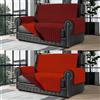 BANZAII TEXTILE INNOVATOR ONLINE Banzaii Copridivano 1 Posto Antimacchia, Salvadivano Trapuntato Bicolore Rosso/Bordeaux, Larghezza Seduta 55 cm