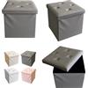 MAKA change your life quality MAKA Pouf Contenitore Rettangolare Pieghevole Portaoggetti Cubo 50 Litri Portata Sedile Max 300 kg Cassapanca con Vano per Plaid Coperte Scarpe Giochi Cuscini (38_x_38_x_38 cm, Grey)