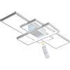 BEHWU Plafoniera LED Rettangolare,Bianco, Nero,90Cm(70W),110Cm(85W),140Cm(105W),Plafoniera LED, Alluminio + Gel di Silice Adatta for Camera da Letto, Sala da Pranzo, Cucina, Soggiorno