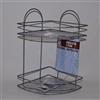 BecaSmart Scaffale da bagno doccia angoliera mensola a 2 piani angolare 30 x 22 x 37 cm antiruggine grigio