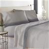 LARA MORADA Set Lenzuola Made in Italy, Completo Letto Singolo - 100% Cotone Lenzuolo Sopra 150x290, Lenzuolo Sotto con Angoli misure 90x200x25 cm e 1 Federe 52x82 cm - per Tutte le stagioni (Grigio)