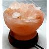 Sanawell Lampada USB di Sale Rosa dell'Himalaya con base in legno (A forma di BRACIERE)