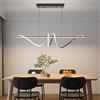 Mikeru Moderna Lampada a Sospensione a LED, 120cm Nero Dimmerabile con Telecomando E Funzione Memoria e 3 Luci a Colori (3000k/4500k/6000k) Lampadario 5000LM per Cucina e Interni
