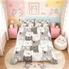 Loussiesd Set di biancheria da letto con gatti grigi e bianchi, copripiumino per bambini, ragazzi e ragazze, per amanti dei gatti 3D, per letto matrimoniale