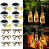 CKLHCFF Luci Solare per Bottiglia, Luci Stringa Solare per Bottiglia di Vino, 2M 20LED Catena Luminosa Impermeabile Diamante per DIY, Natalizie, Halloween, Matrimonio(6 Pezzi) Warm1