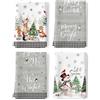 Arquiel Natale Pupazzo Di Neve Bosco Animaleees Set Di 4 Strofinacci Cucina Strofinacci Cotone 100% Assorbente Canovacci Cucina Decorazione Regali Di Vacanza 48 Cm X 70 Cm
