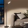 tectake® Lampada da Terra LED 12W, Piantana LED con Luce da Lettura Integrata, Arco Flessibile, Dimmerabile, Temperatura Colore Regolabile, Pannello Touch, Telecomando Magnetico - Nero