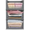 LANTUS Set di 3 scatole organizer per armadietti, organizer per cassetti pieghevoli e vestiti, per vestiti, piumini e giocattoli, 33,5 x 43 x 54,5 cm, colore: grigio
