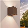 Planetitaly Applique Cubo IP65 LED 12W Interruttore CCT da 3000K a 6500K Lampada Parete Moderna Doppio Fascio Luminoso UP & DOWN luce Muro Facciata Giardino Terrazzo Ingresso Alimentazione 230V (Marrone)