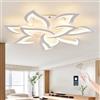 lnrosy Plafoniera Forma Di Fiore,Lampada Sospensione LED 60W,Dimmerabile 3000K-6500K,Lampada Sospensione Con Telecomando e APP,Funzione Timer Memoria,Adatta Per Salotti,Cucina,Sala Pranzo, Bianco